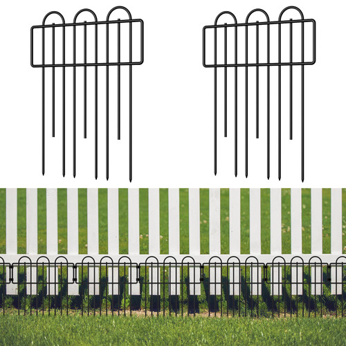 25 Pack Animal Barrier Fence, 27ft (L) x 17in (H) Decorative Garden Fence Outdoor, Rustproof Metal Bottom Fences No Dig Fencing Border, for Dog Rabbit Pet, Small Flower Fence Panels 25 Pack Animal Barrier Fence, 27ft (L) x 17in (H) Decorative Garden Fence Outdoor, Rustproof Metal Bottom Fences No Dig Fencing Border, for Dog Rabbit Pet, Small Flower Fence Panels