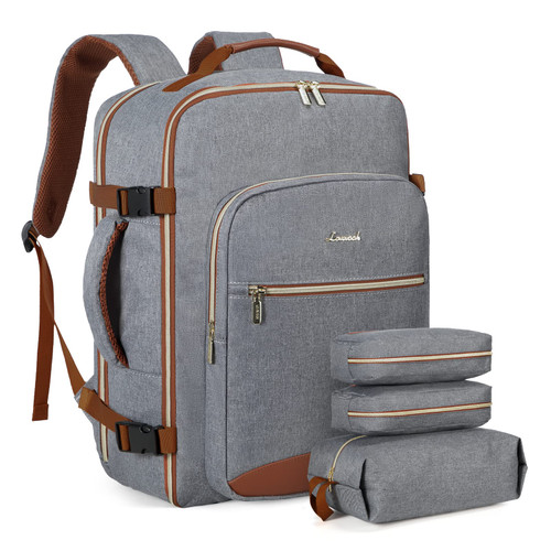 Carry on Backpack, 40L Travel Backpack as Personal Item Flight Approved, Waterproof Large TSA 17inch Laptop Backpack Luggage Daypack Business Weekender Overnight with 3 Packing Cubes, Grey Carry on Backpack, 40L Travel Backpack as Personal Item Flight Approved, Waterproof Large TSA 17inch Laptop Backpack Luggage Daypack Business Weekender Overnight with 3 Packing Cubes, Grey