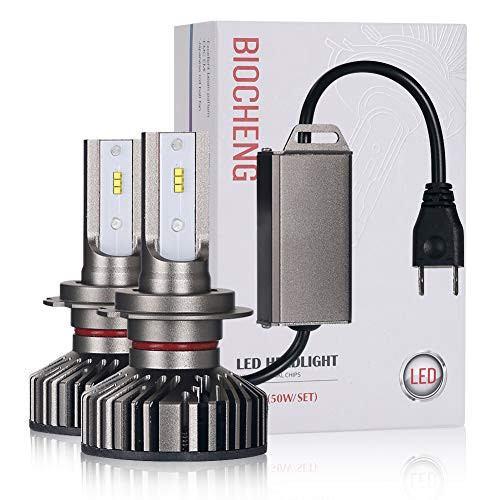 H7 Led Headlight Bulbs Super Bright Led Headlamp Conversion Kit with Fan IP67 Waterproof 6000K DOT Approved 2-Pack