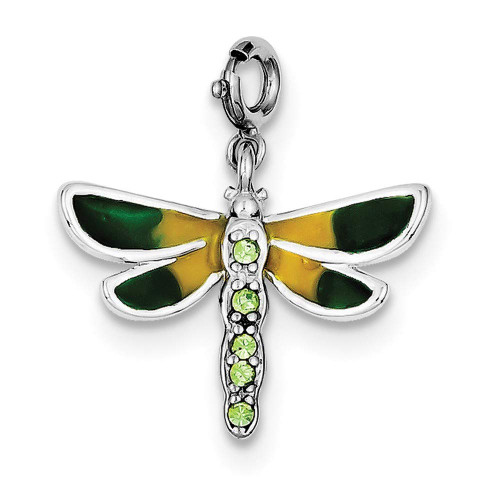 925 Sterling Silver Solid Spring Ring Polished back CZ Cubic Zirconia Simulated Diamond and Enameled Dragonfly Pendant Necklace Measures 24.7x22.1mm Wide Jewelry Gifts for Women 925 Sterling Silver Solid Spring Ring Polished back CZ Cubic Zirconia Simulated Diamond and Enameled Dragonfly Pendant Necklace Measures 24.7x22.1mm Wide Jewelry Gifts for Women