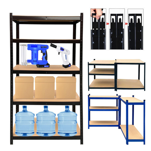 Garage Shelves 5 Tier Metal Shelving Unit Adjustable Storage Utility Rack Heavy Duty Storage Shelves for Garage Kitchen Shed Boltless Racking Shelves, H 59 x W 28 x D11 in, Black Garage Shelves 5 Tier Metal Shelving Unit Adjustable Storage Utility Rack Heavy Duty Storage Shelves for Garage Kitchen Shed Boltless Racking Shelves, H 59 x W 28 x D11 in, Black