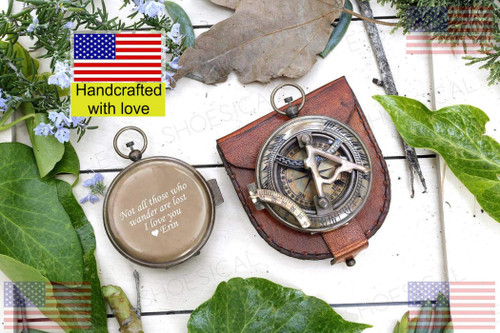 Personalized Engraved Compass, Custom , Wedding Gift, Groomsmen Gift, Wedding Keepsake, Christmas, Baptism, Graduation, boy Scouts, Sundial, Nautical, Anniversary, Fathers Day (personalized compass)