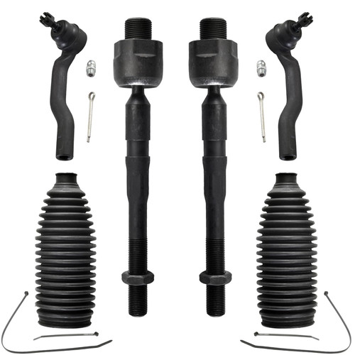 - Front 6pc Tie Rods Kit Replacement for 07-14 Ford Edge Lincoln MKX, 4 Suspension Outer & Inner Tie Rod Ends 2 Boots 2007 2008 2009 2010 2011 2012 2013 2014