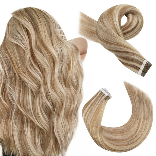 Tape in Hair Extensions Blonde Human Hair Extensions Tape in Invisible Tape in Extensions Real Human Hair Highlighted Blonde Hair Extensions Glue in Human Hair 16 Inch #P6/60 20pcs 50g Tape in Hair Extensions Blonde Human Hair Extensions Tape in Invisible Tape in Extensions Real Human Hair Highlighted Blonde Hair Extensions Glue in Human Hair 16 Inch #P6/60 20pcs 50g