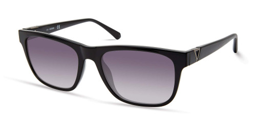 Men's Classic Sleek Square Sunglasses, Shiny Black, 55mm