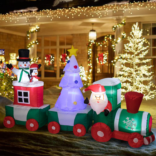 Christmas Inflatables Decorations Santa Claus Snowman Penguin on Train 7.87 ft Long Inflatable Train Outdoor Decoration with LED Lights Blow Up Christmas Decorations for Yard Lawn Garden Xmas Decor Christmas Inflatables Decorations Santa Claus Snowman Penguin on Train 7.87 ft Long Inflatable Train Outdoor Decoration with LED Lights Blow Up Christmas Decorations for Yard Lawn Garden Xmas Decor