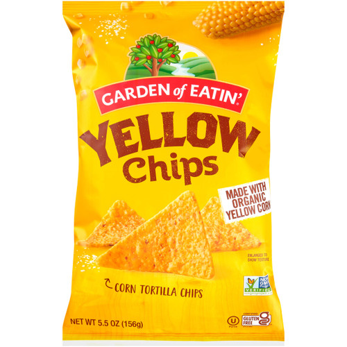 Tortilla Chips, Sea Salt, Yellow Corn, 5.5 oz (Pack of 12)