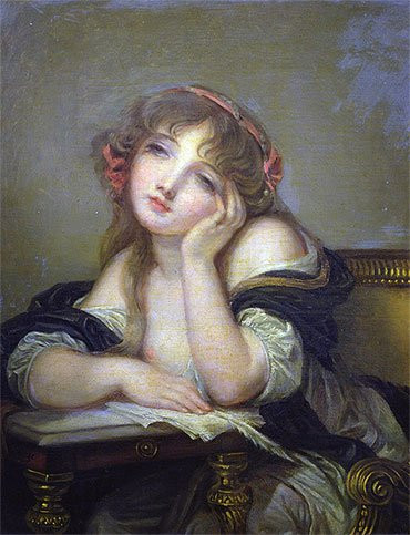 Greuze (The Letter Writer, c.1800/06) Canvas Art Print Reproduction (15.9x13.1 in) (41x33 cm)