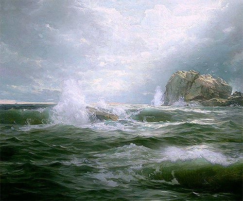 William Trost Richards (Clearing After The Storm, 1889) Canvas Print Reproduction (13x15.7 in) (33x40 cm)