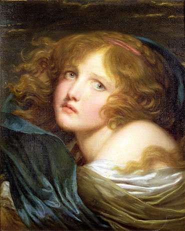 Greuze (Young Girl) Canvas Art Print Reproduction (16.1x13 in) (41x33 cm)
