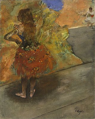 Degas (Ballet Dancer, c.1873/00) Canvas Art Print Reproduction (16.3x13 in) (41x33 cm)