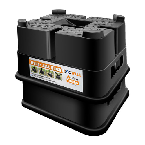Trailer Jack Block, 2 PCS RV Camper Stabilizer Blocks with Bag for Travel Trailer, G.V.W: 25000 lbs, Use for Any Tongue Jack, Post, Foot, 5th Wheels, Round or Square or Scissor Stabilizer
