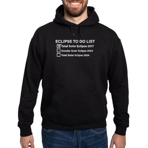 To Do List Total Solar Eclipse 2024 Annular Sweatshirt Men's Dark Hooded Sweatshirt Hoodie Black