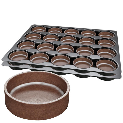 Round Chocolate Medium Tart Shells, 2.17" in Diameter, French Style Cocoa Tarts with White Chocolate Coating (Pack of 40)