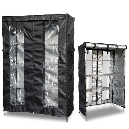 Waterproof Shelf Cover,Heavy Duty Dustproof Storage Wire Shelving Unit Cover,Display Rack Cover with Zipper and Perspective Window(Black,Fits 36" W x 18" D x 72" H Shelf).