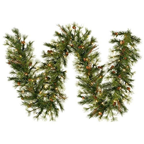 Vickerman 9' x 12" Mixed Country Pine Garland with 70 Clear lights