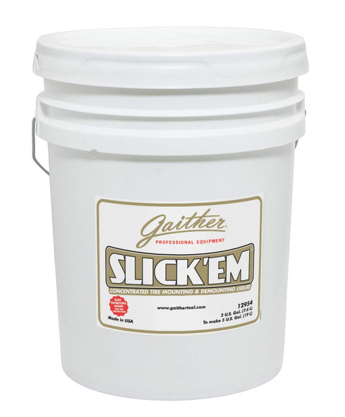Slick'em Tire Lubricant Concentrate - Water-Based Lube for Changing Tires, Sealant for Mounting, Dismounting, Bulk Size 2 Gallon in 5 Gallon Bucket