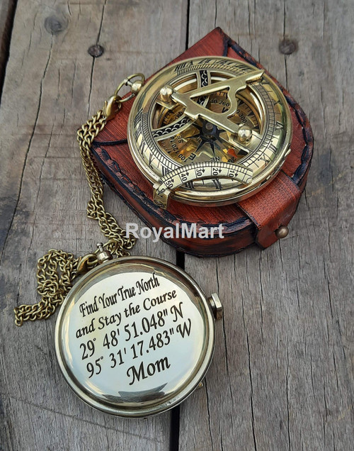 Personalized Compass Antique Brass Compass Gift for Graduation, Anniversary, Baptism, Boy Scout, Him, Her, Son To Mom, or Christmas - Vintage Style Working Compass (Engraved With Leather Box Personalized Compass Antique Brass Compass Gift for Graduation, Anniversary, Baptism, Boy Scout, Him, Her, Son To Mom, or Christmas - Vintage Style Working Compass (Engraved With Leather Box