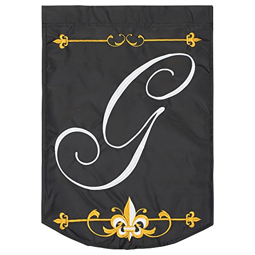 Magnolia Garden Monogram G Fleur De Lis Black Gold 18 x 13 Spun Polyester Outdoor Garden Flag Magnolia Garden Monogram G Fleur De Lis Black Gold 18 x 13 Spun Polyester Outdoor Garden Flag