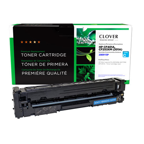 Remanufactured Toner Cartridge Replacement for HP CF401A (HP 201A) | Cyan