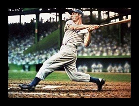 Buyartforless Framed Joe DiMaggio by Darryl Vlasak Art Print Poster, 17" X 12"