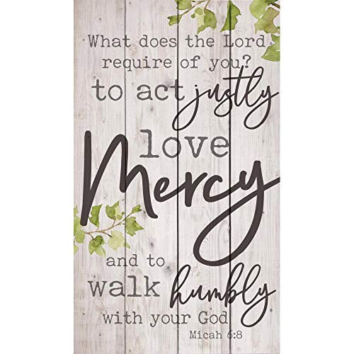 P. Graham Dunn The Lord Requires Scripture White 24 x 14 Pine Wood Decorative Pallet Plaque
