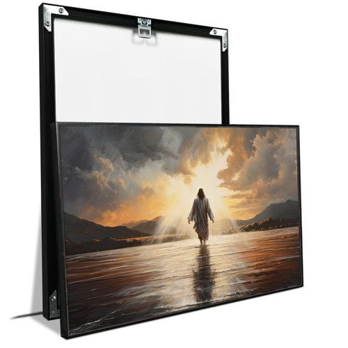 Jesus Christ Walking on Water Original Oil Painting Christian Print Art Religious Wall Art Print Religious Wall Decor Holy Clouds