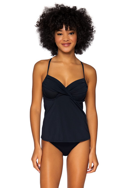 Crossroads Tankini Women's Swimsuit Top with Underwire, Black, 38E/36F/34G Crossroads Tankini Women's Swimsuit Top with Underwire, Black, 38E/36F/34G