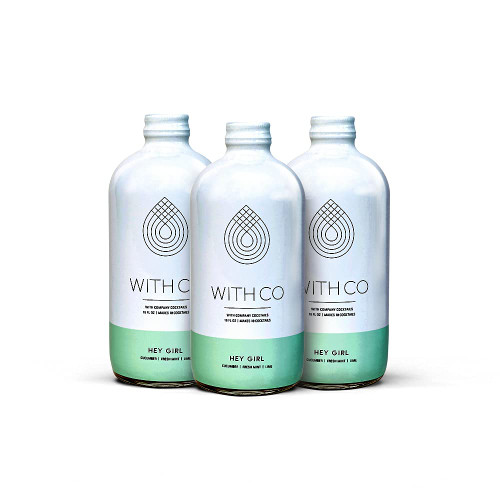 3 Pack WithCo Hey Girl Cucumber Gimlet Craft Cocktail Mixer with Mint, Fresh Lime Juice Makes 30 Drinks Just Add Vodka, Gin or Tequila