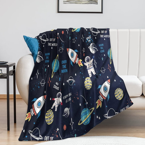 Space Astronaut Blanket Space Rockets Planet Throw Blanket Gifts for Girls Boys Super Warm Soft Plush Lightweight Fleece Flannel Blanket Winter Couch Bedding Blanket for Baby Kids Adults Women 60"x80" Space Astronaut Blanket Space Rockets Planet Throw Blanket Gifts for Girls Boys Super Warm Soft Plush Lightweight Fleece Flannel Blanket Winter Couch Bedding Blanket for Baby Kids Adults Women 60"x80"