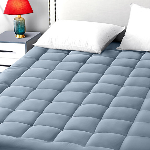 Twin Size Mattress Pad Pillow Top Mattress Cover Quilted Fitted Mattress Protector Single 8-21" Deep Pocket Cooling Mattress Topper (39x75 Inches, Dusty Blue) Twin Size Mattress Pad Pillow Top Mattress Cover Quilted Fitted Mattress Protector Single 8-21" Deep Pocket Cooling Mattress Topper (39x75 Inches, Dusty Blue)