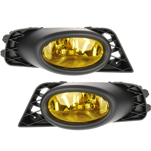 Fog Lights Fit for Honda Civic 2009 2010 2011, Fog Lamp with 12V 55W H11 Bulbs, Wiring Harness and Switch - Pair Set(Left & Right) Amber Lens