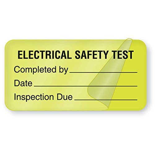 Electrical Safety Test Labels Self-Laminating 2"W x 1"H