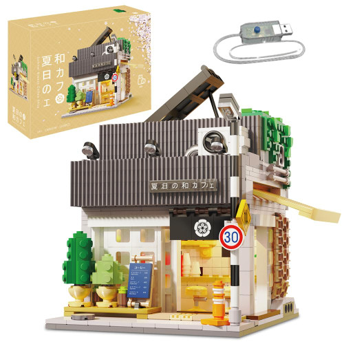 C66007W Summer Japanese Coffee Shop Modular MOC House Building Kit, Master 1116 Pieces Street View Bricks with Lighting Sets, Building Toys for Adults and Teens C66007W Summer Japanese Coffee Shop Modular MOC House Building Kit, Master 1116 Pieces Street View Bricks with Lighting Sets, Building Toys for Adults and Teens