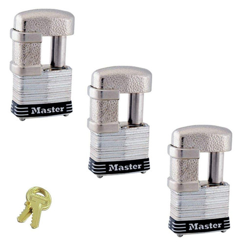 - (3) Keyed Alike Multi Purpose Padlocks 37NKA-3 w/BumpStop Technology