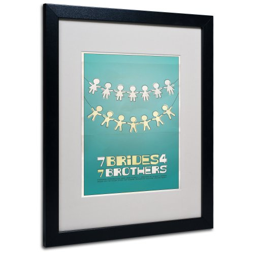 Seven Brides Seven Brothers by Megan Romo Canvas Wall Artwork, Black Frame, 16 by 20-Inch
