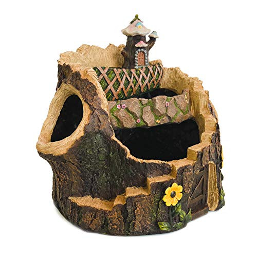 Fairy Garden Planter Pot, Fairy Planter, Fairy Garden Container (14", Tiered Tree Looking Planter)