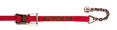 Multiprens 5823-30-RED Red Ratchet Strap 2" x30' with #316 18" Chain Anchor-30ft