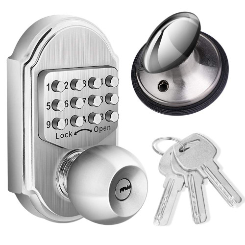 Keyless Entry Door Lock Deadbolt Keypad Sabbath Lock Stainless Steel 100% Mechanical Pass Code/Key No Risk of Low Power
