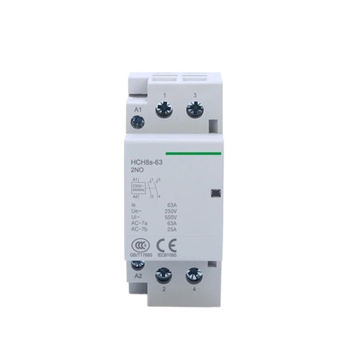 HCH8s-63 Household AC Contactor 2P 40A 63A 2NO 2NC 1NO1NC DC24V AC110V AC220V Automatic Contactor Din Rail Type 50Hz 60Hz 1Pcs (Color : 2P 63A 2NO AC110V)