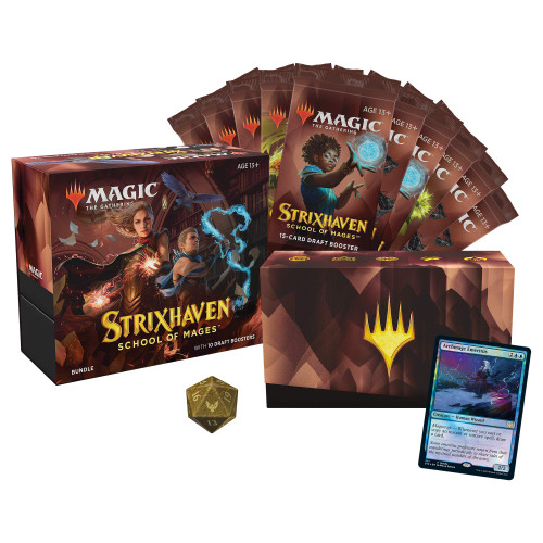 Magic: The Gathering Strixhaven Bundle | 10 Draft Boosters (150 Magic Cards) + Accessories, Brown