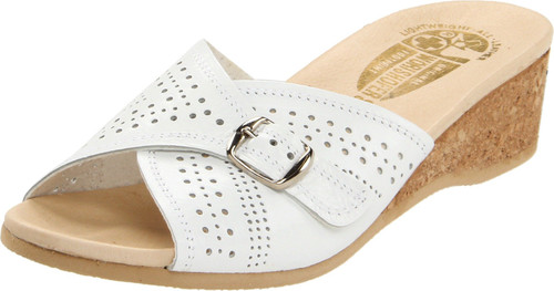 Women's 251 Buckled Slide,White,37 EU (US Women's 7 M)