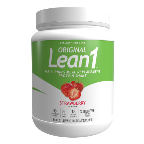 Lean1 Strawberry, 15 Serving tub, Fat Burning Meal Replacement by Nutritio