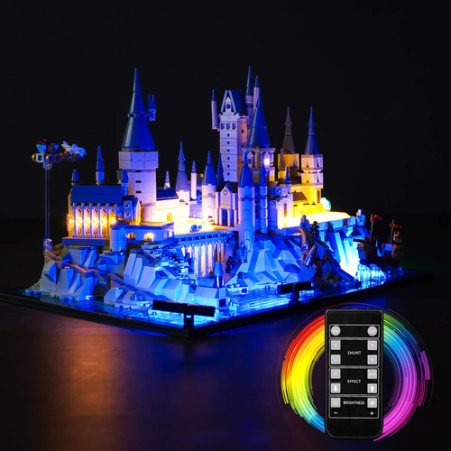 Updated RC LED Light Kit for Lego Hogwarts Castle and Grounds 76419, Remote Control Creative Lighting Set Accessories Compatible with Lego 76419 Building Set (Lights Only, No Models)