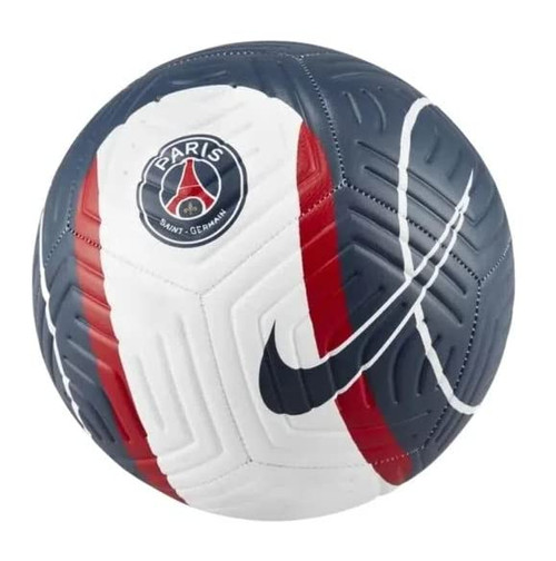 PSG Paris Saint-Germain Strike Adult Unisex Soccer Ball (White/Midnight Navy/University Red, 5)