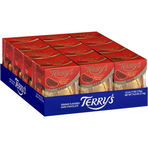 Terry's Dark Chocolate Orange - 12 Pack 5.53 oz each - Dark Chocolate with a Twist of Orange Flavor - Gourmet Treat for Holiday Gifts - Orange Chocolate Ball