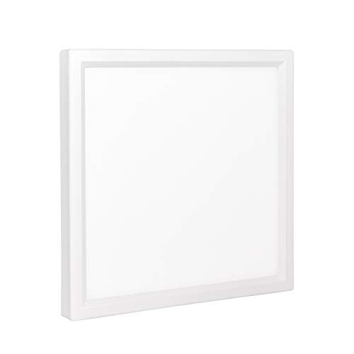 Luxrite 6 Inch Square LED Flush Mount Ceiling Light, 15W, White Finish, 4000K (Cool White), 950 Lumens, Dimmable, Surface Mount LED Ceiling Light, Wet Rated, Energy Star - Kitchen and Bathroom