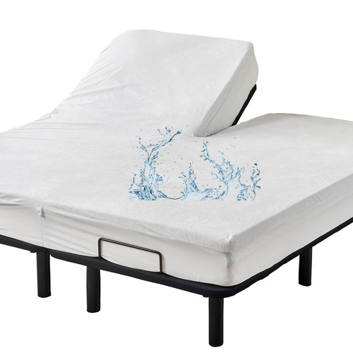 36-39" Split from Top King Mattress Protector for Adjustable Bed with Upper Flex Head Waterproof Soft Soft Terry Noiseless Fitted Mattress Cover 36-39" Split from Top King Mattress Protector for Adjustable Bed with Upper Flex Head Waterproof Soft Soft Terry Noiseless Fitted Mattress Cover