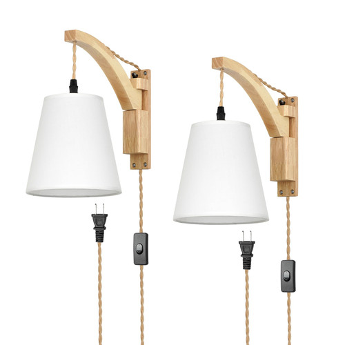 Frideko Plug in Wall Sconces Set of Two Swing Arm Wall Lamp with Plug in Cord Indoor Wall Light Fixtures with Fabric Shade Farmhouse Wall Sconce Boho Sconces Wall Lighting for Bedroom Living Room Frideko Plug in Wall Sconces Set of Two Swing Arm Wall Lamp with Plug in Cord Indoor Wall Light Fixtures with Fabric Shade Farmhouse Wall Sconce Boho Sconces Wall Lighting for Bedroom Living Room