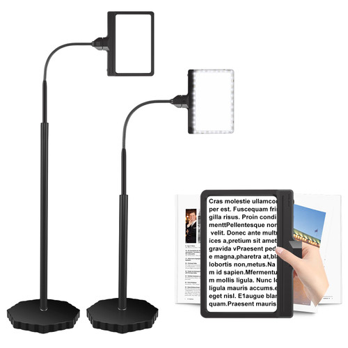 5X Magnifying Glass with Light and Stand, Adjustable Brightness Magnifying Floor Lamp, Gooseneck Arm Lighted Magnifier for Reading, Crafts and Close Work 5X Magnifying Glass with Light and Stand, Adjustable Brightness Magnifying Floor Lamp, Gooseneck Arm Lighted Magnifier for Reading, Crafts and Close Work